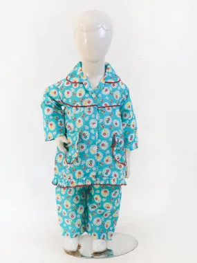 1Yrs - 5Yrs Sea Green Cherry Full Sleeves Cotton Night Suit For Girls NG GNS03