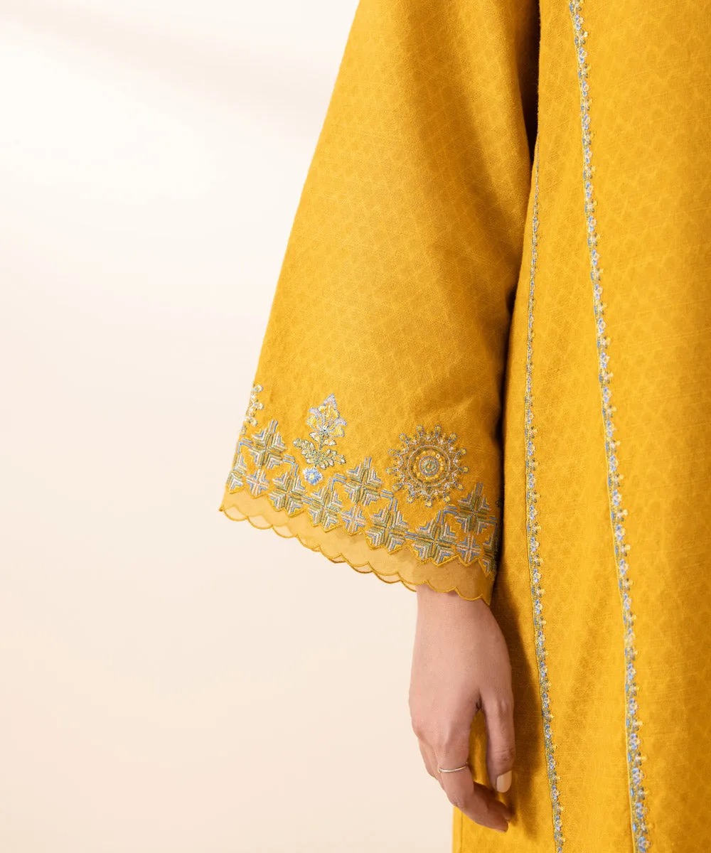 2 Piece - Embroidered Cotton Jacquard Suit