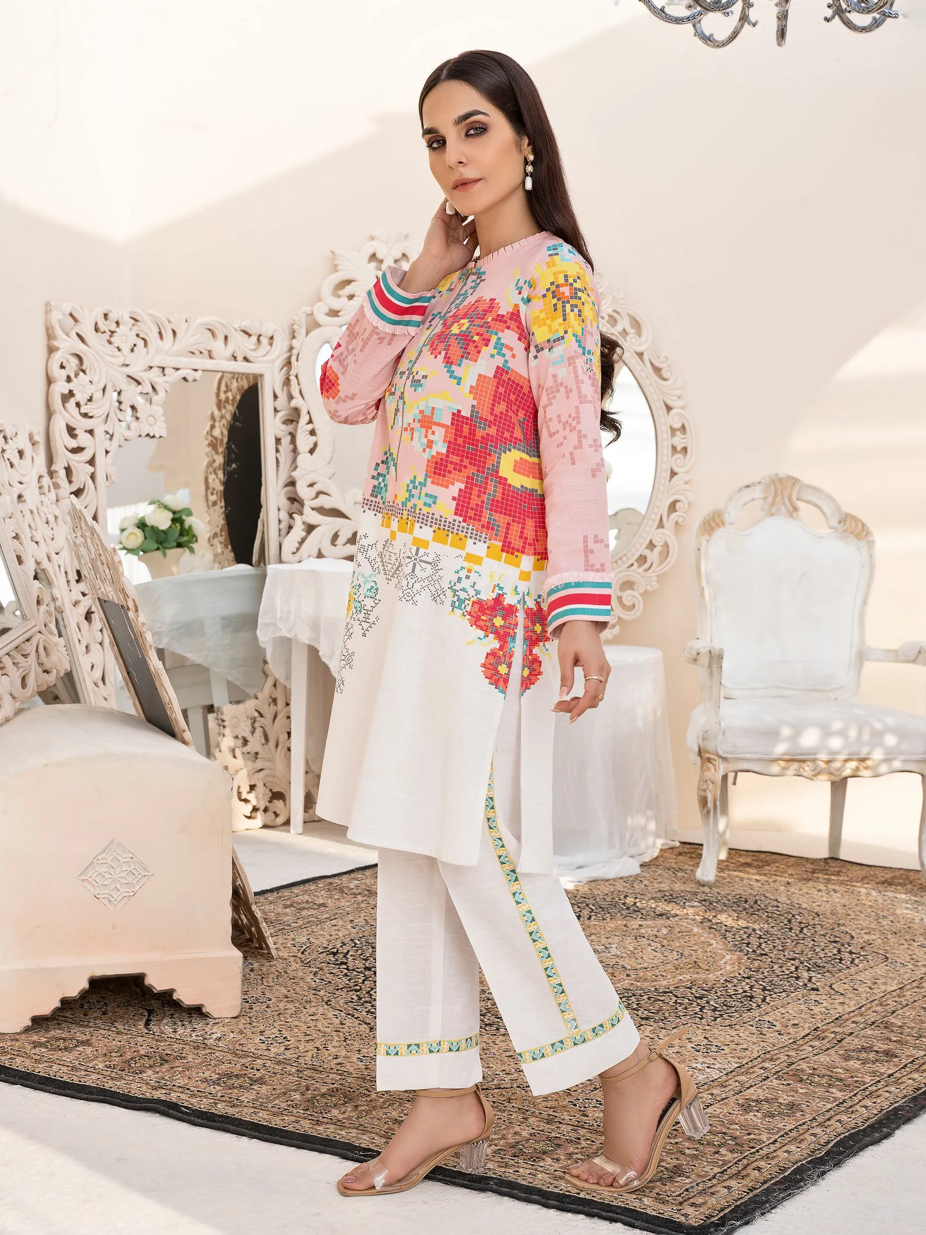 2 Piece Embroidered Khaddar Suit