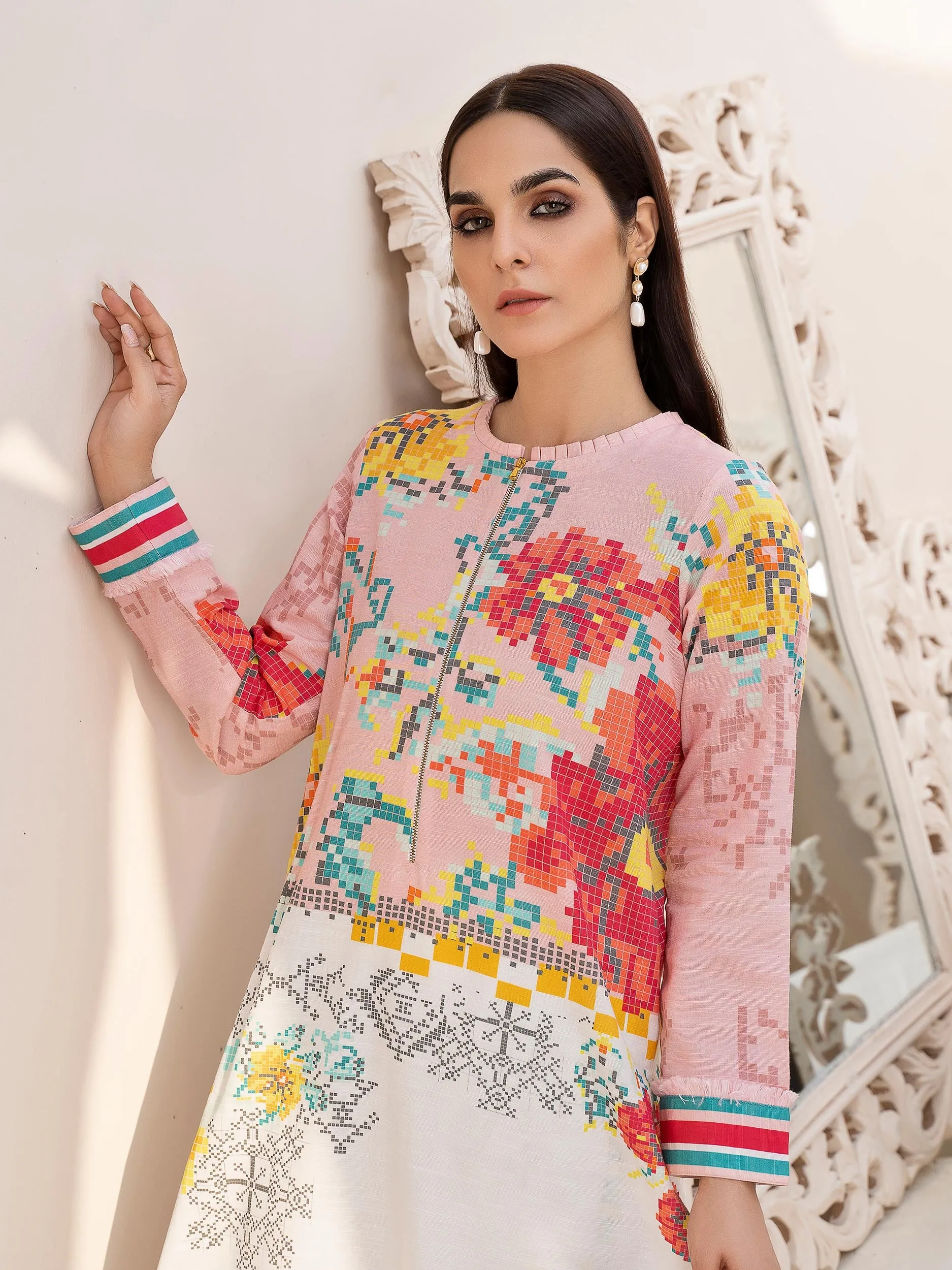 2 Piece Embroidered Khaddar Suit