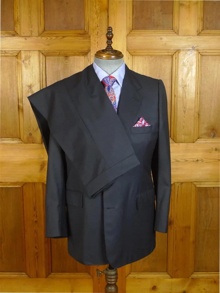 24/0814 immaculate henry rose savile row bespoke dark blue merino wool suit 40-41 short to regular