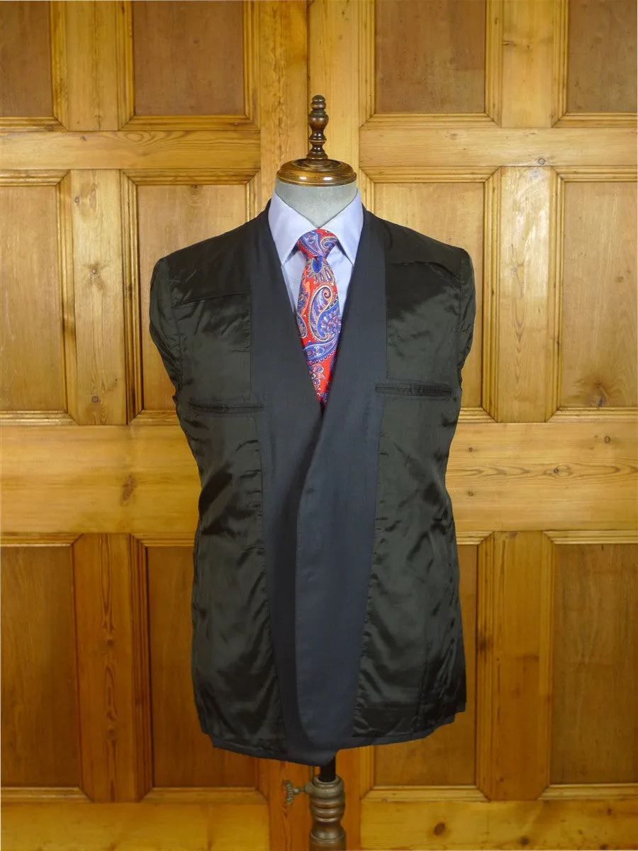 24/0814 immaculate henry rose savile row bespoke dark blue merino wool suit 40-41 short to regular