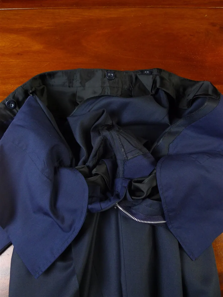 24/0814 immaculate henry rose savile row bespoke dark blue merino wool suit 40-41 short to regular