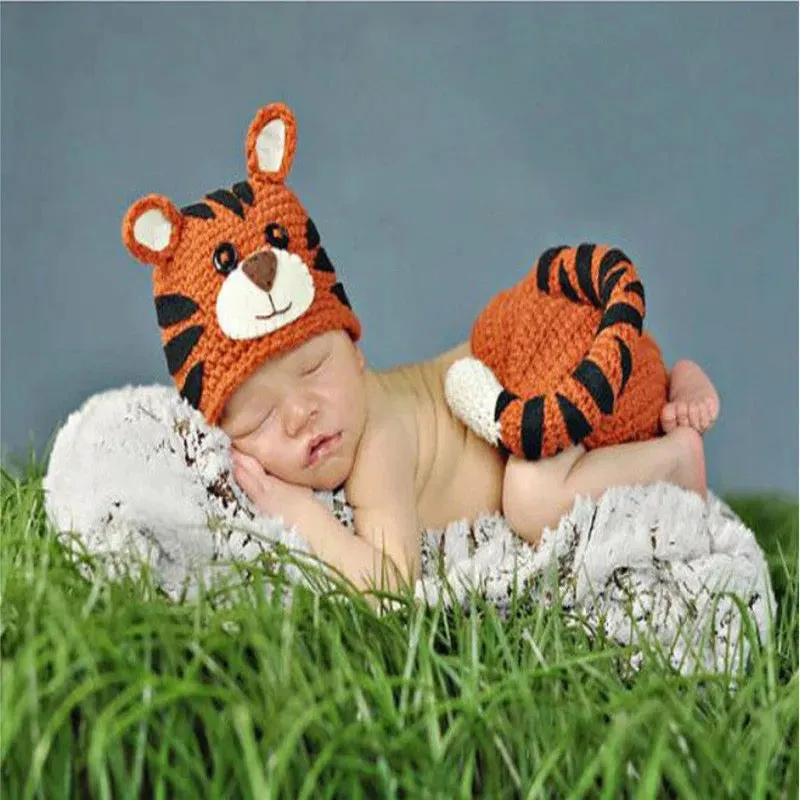 26 Styles Baby Photo Shoot Outfit Cute Animal Crochet, Handmade Knit Costume Accessories Newborn Photography Props