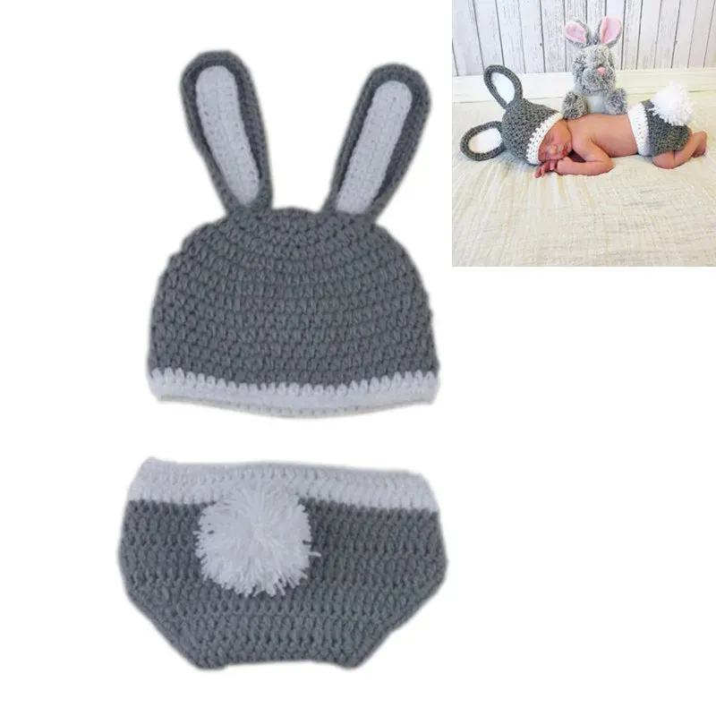 26 Styles Baby Photo Shoot Outfit Cute Animal Crochet, Handmade Knit Costume Accessories Newborn Photography Props