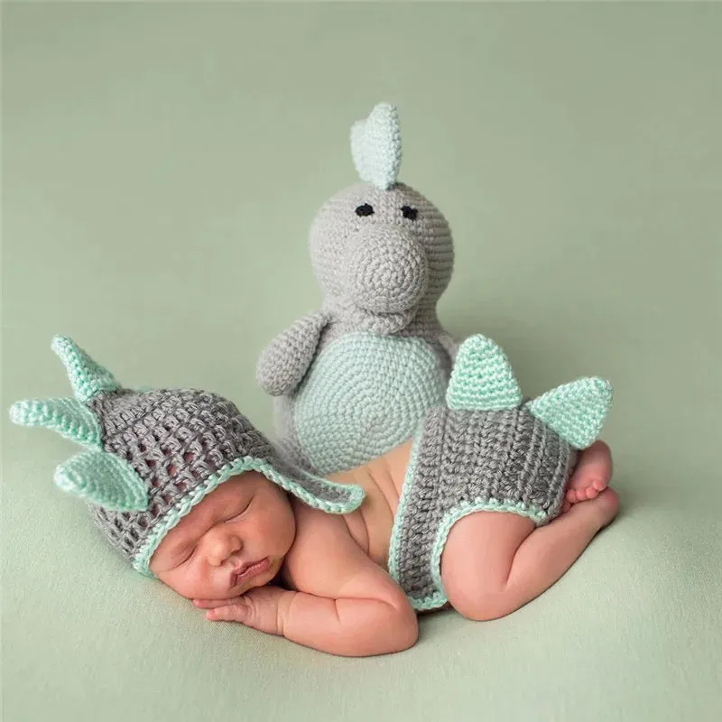 26 Styles Baby Photo Shoot Outfit Cute Animal Crochet, Handmade Knit Costume Accessories Newborn Photography Props