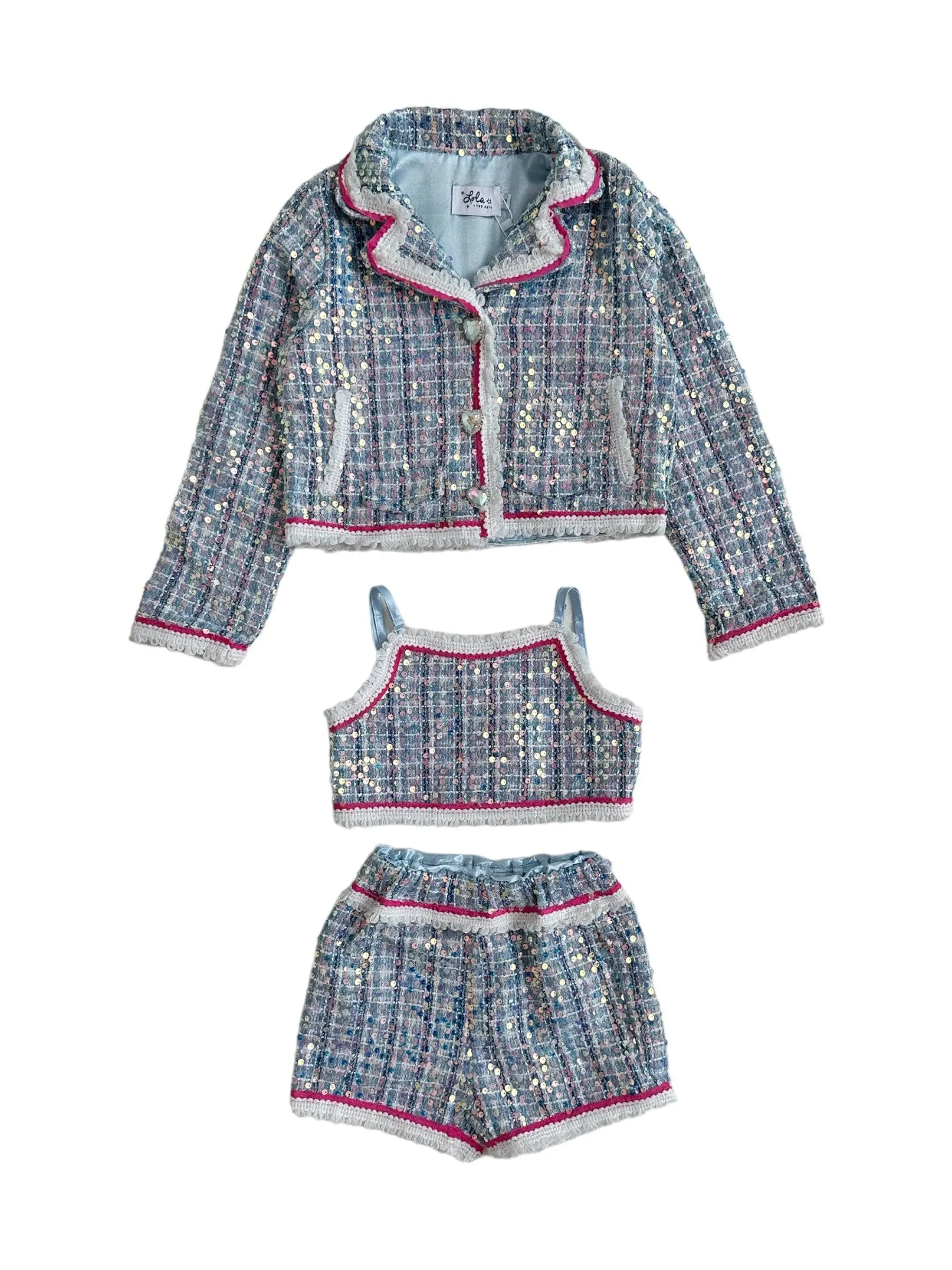 3 in 1 Blue Plaid Coco Suit