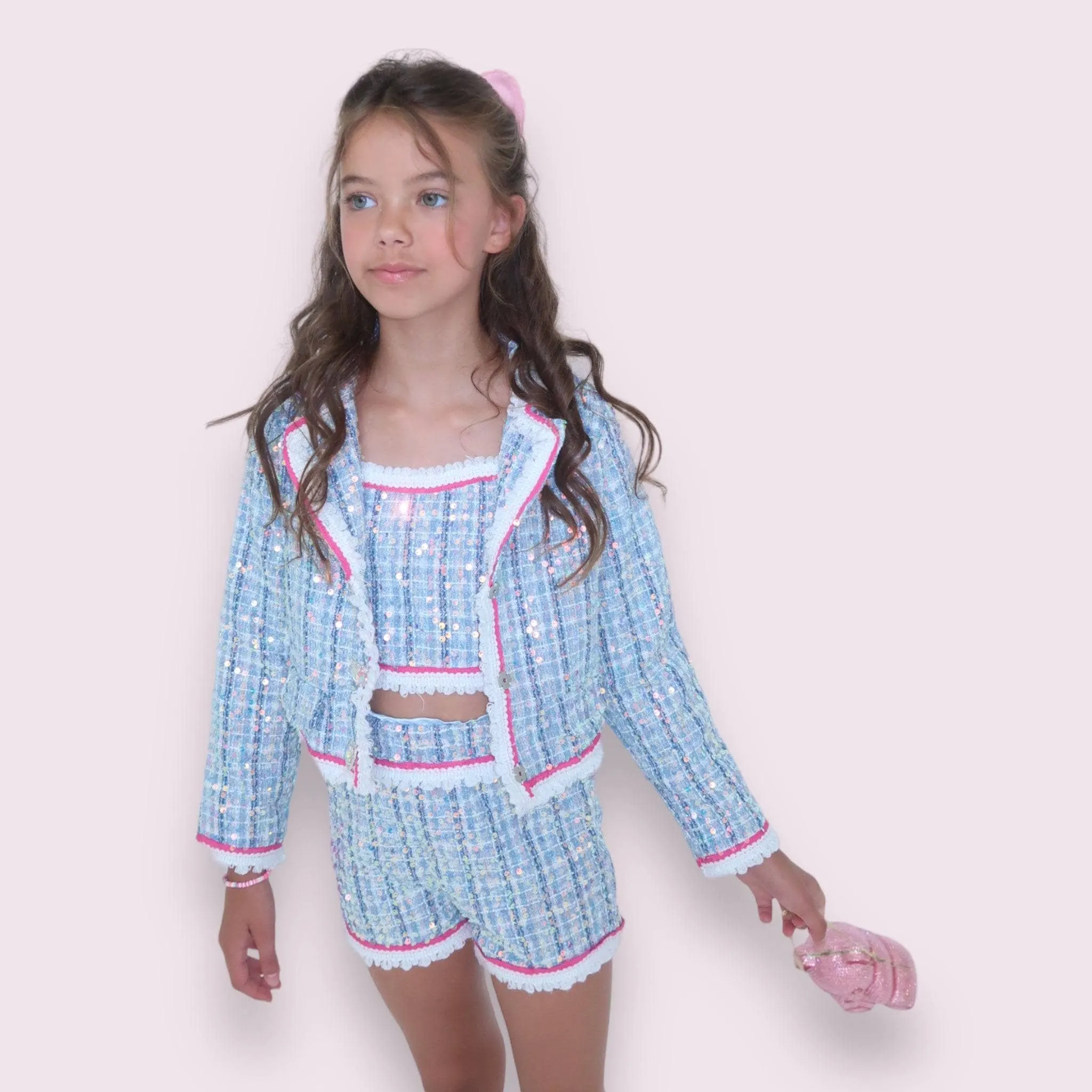 3 in 1 Blue Plaid Coco Suit