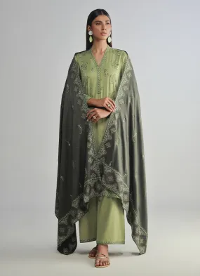 3 PC Twill Viscose Embroidered Suit