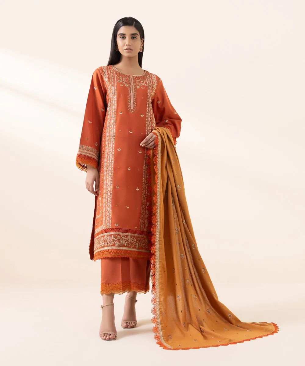 3 Piece - Embroidered Karandi Suit