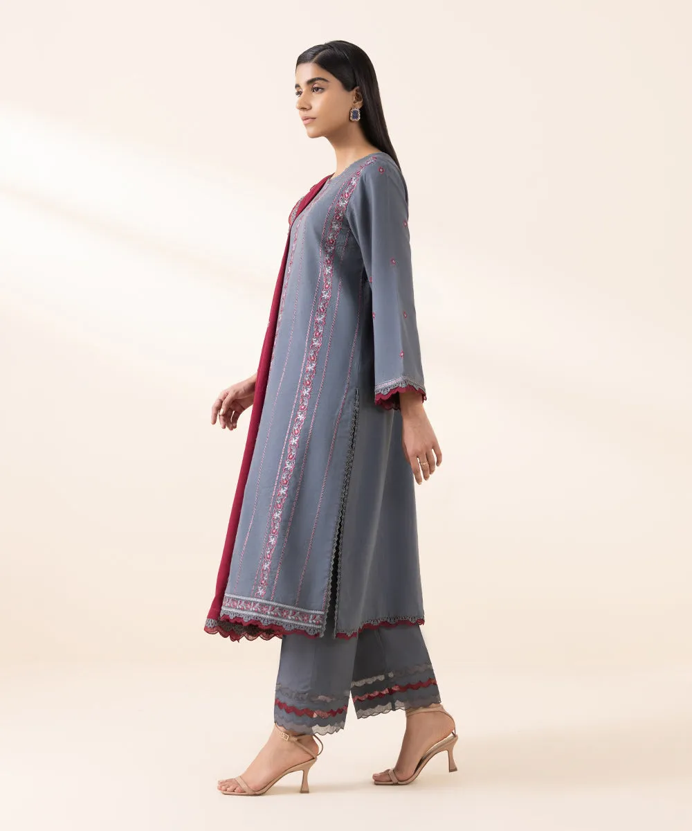 3 Piece - Embroidered Karandi Suit