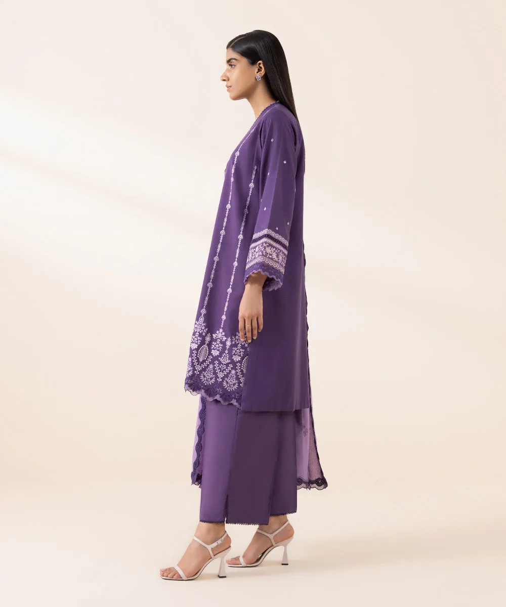 3 Piece - Embroidered Karandi Suit