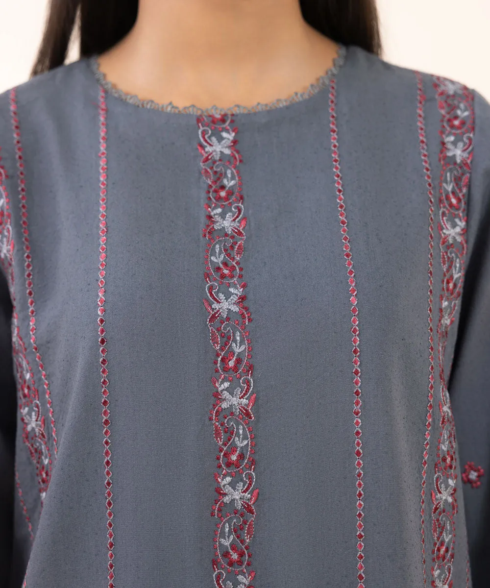 3 Piece - Embroidered Karandi Suit