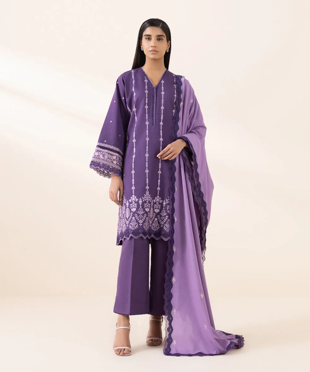 3 Piece - Embroidered Karandi Suit