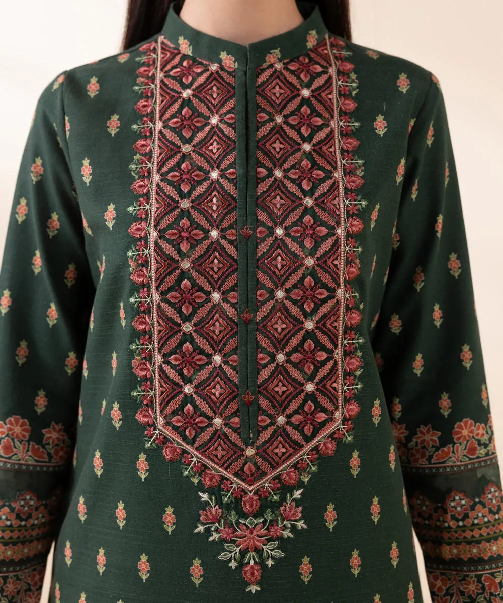 3 Piece - Embroidered Khaddar Suit