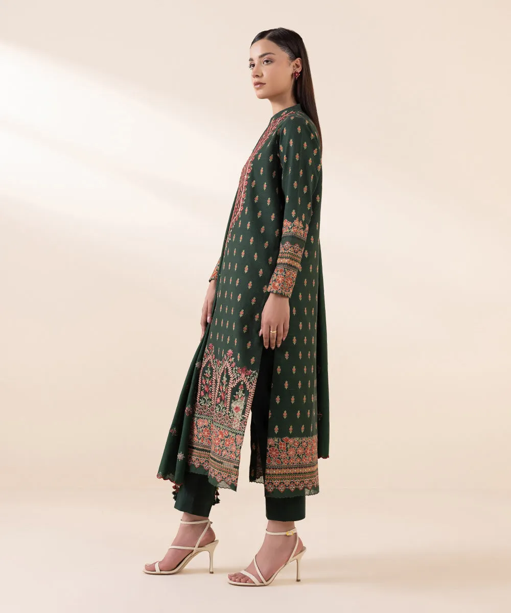 3 Piece - Embroidered Khaddar Suit