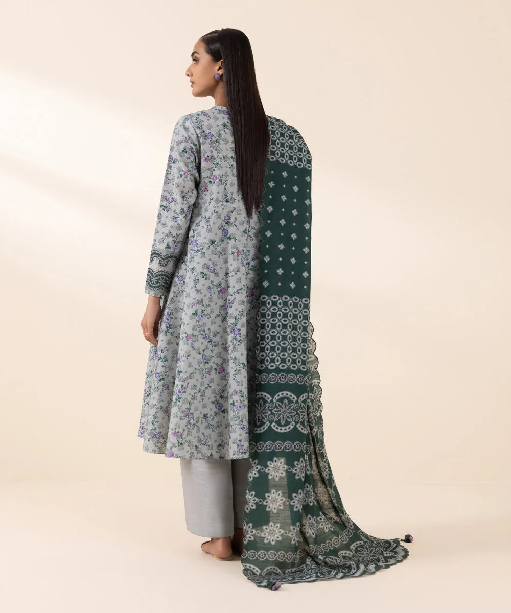 3 Piece - Printed Light Khaddar Suit