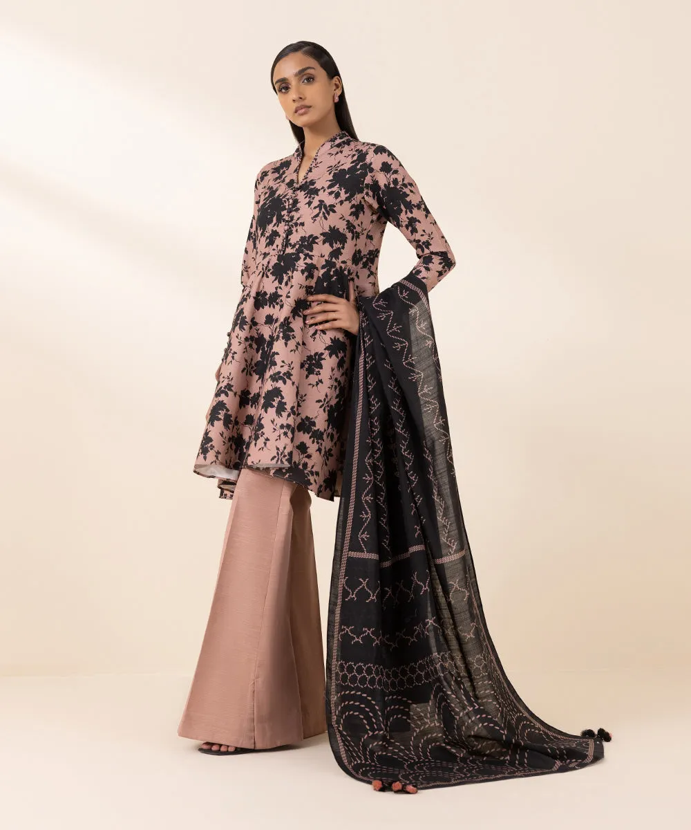 3 Piece - Printed Light Khaddar Suit