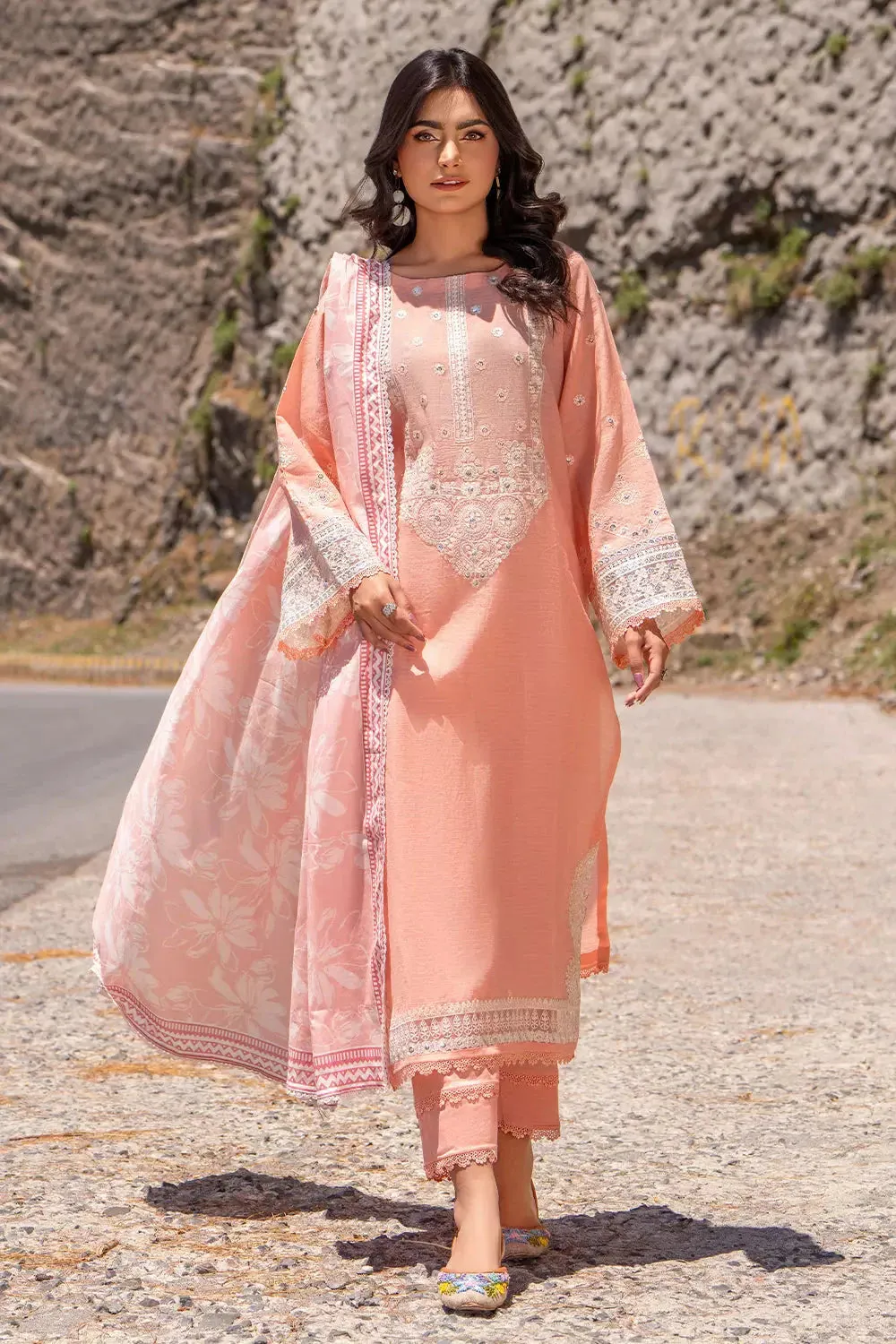 3PC Embroidered Unstitched Cambric Suit KSDE-2824