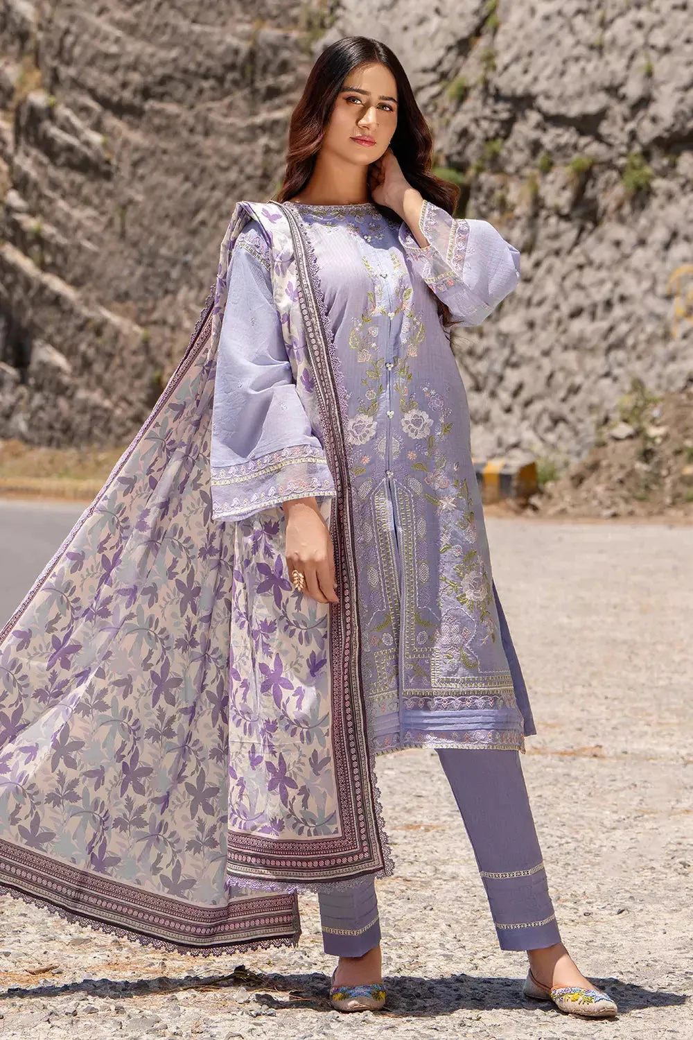 3PC Embroidered Unstitched Cambric Suit KSDE-2825