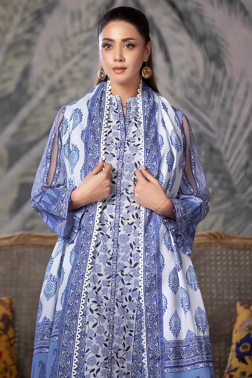 3PC Printed Unstitched Cambric Suit KCC-2854