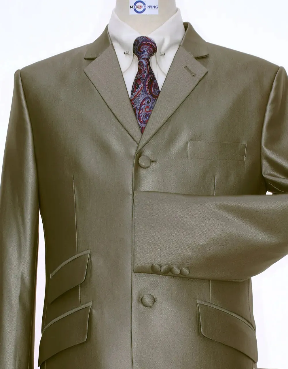 60s Mod Style Gold Tonic 3 Piece Suit