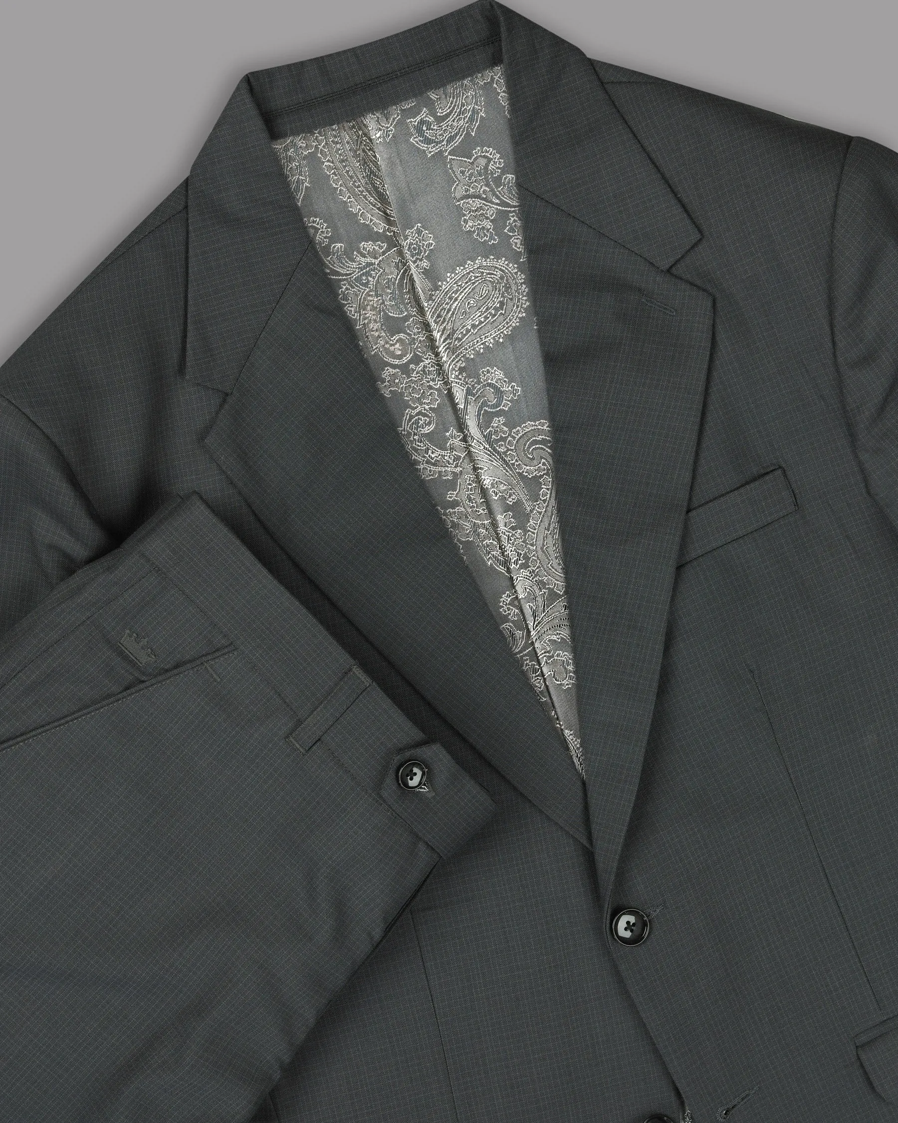 Anchor Grey Micro Checked Wool Blend Suit