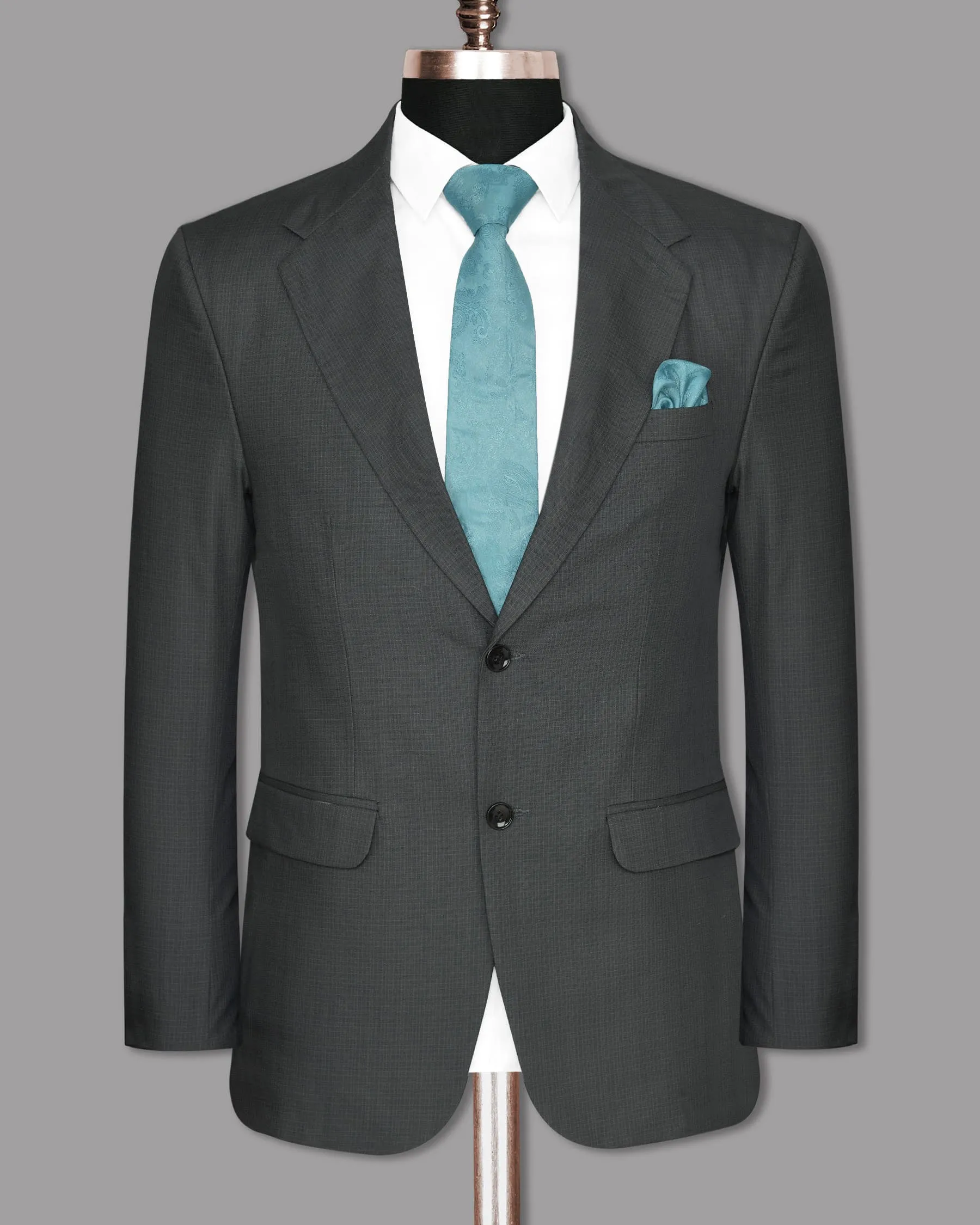 Anchor Grey Micro Checked Wool Blend Suit