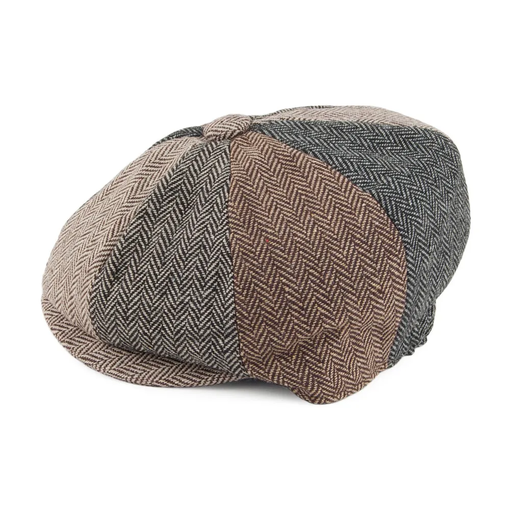 Baby Herringbone Patch Newsboy Cap - Multi-Coloured