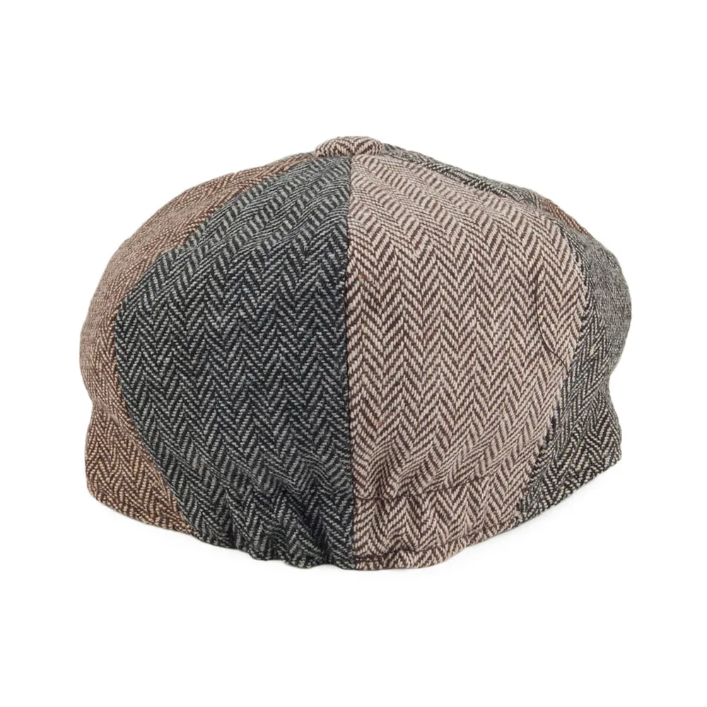 Baby Herringbone Patch Newsboy Cap - Multi-Coloured