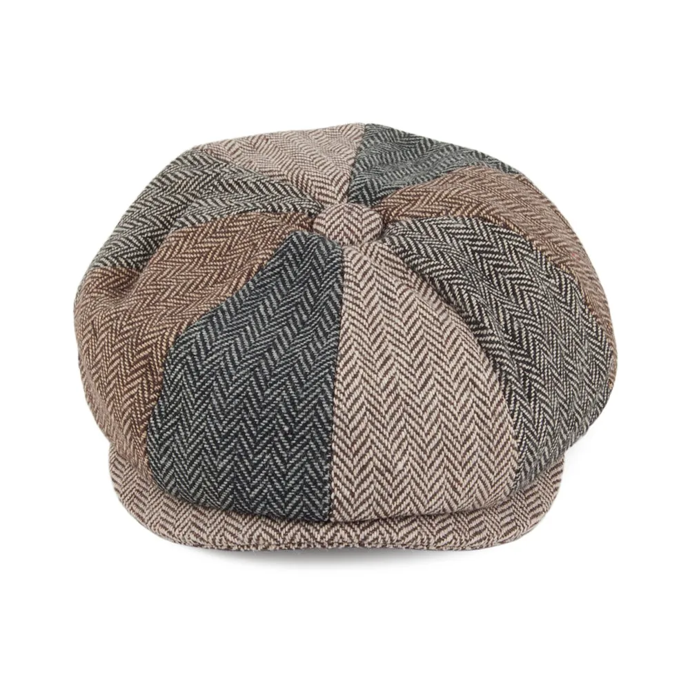 Baby Herringbone Patch Newsboy Cap - Multi-Coloured