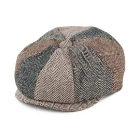 Baby Herringbone Patch Newsboy Cap - Multi-Coloured