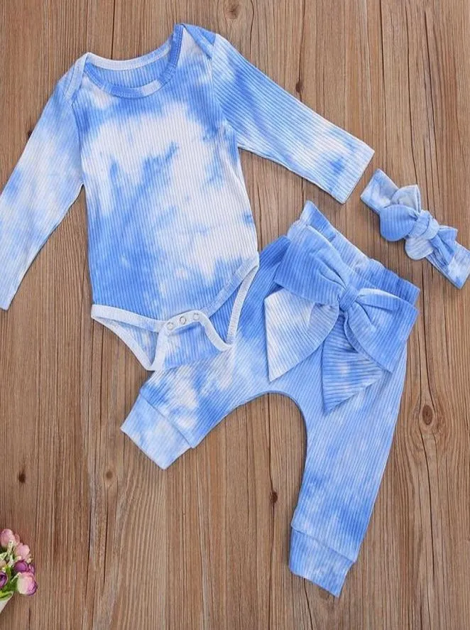 Baby Tie Dye Diva Ribbed Onesie, Leggings, and Headband Set