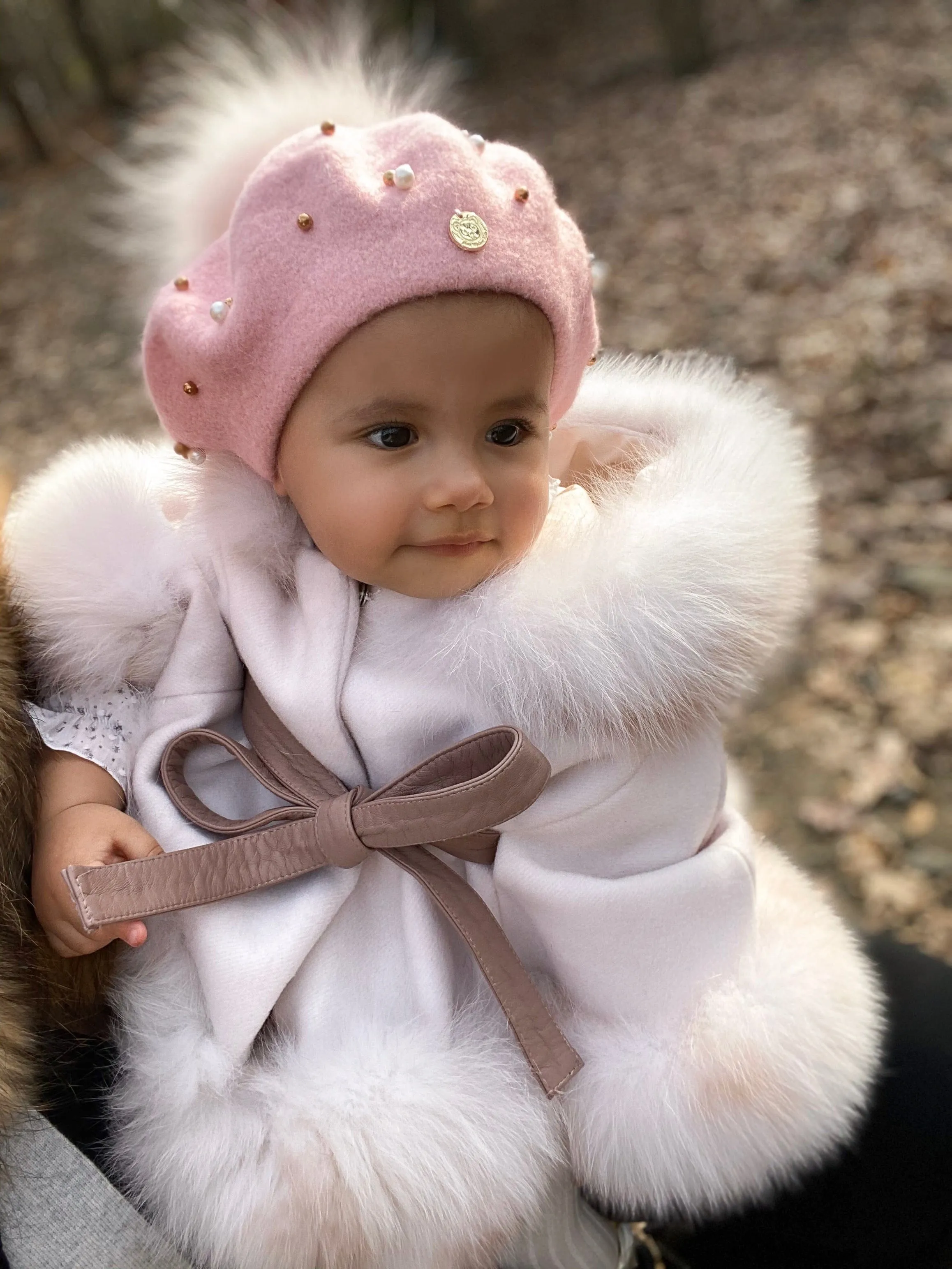 Baby Wool Beret with Pearls