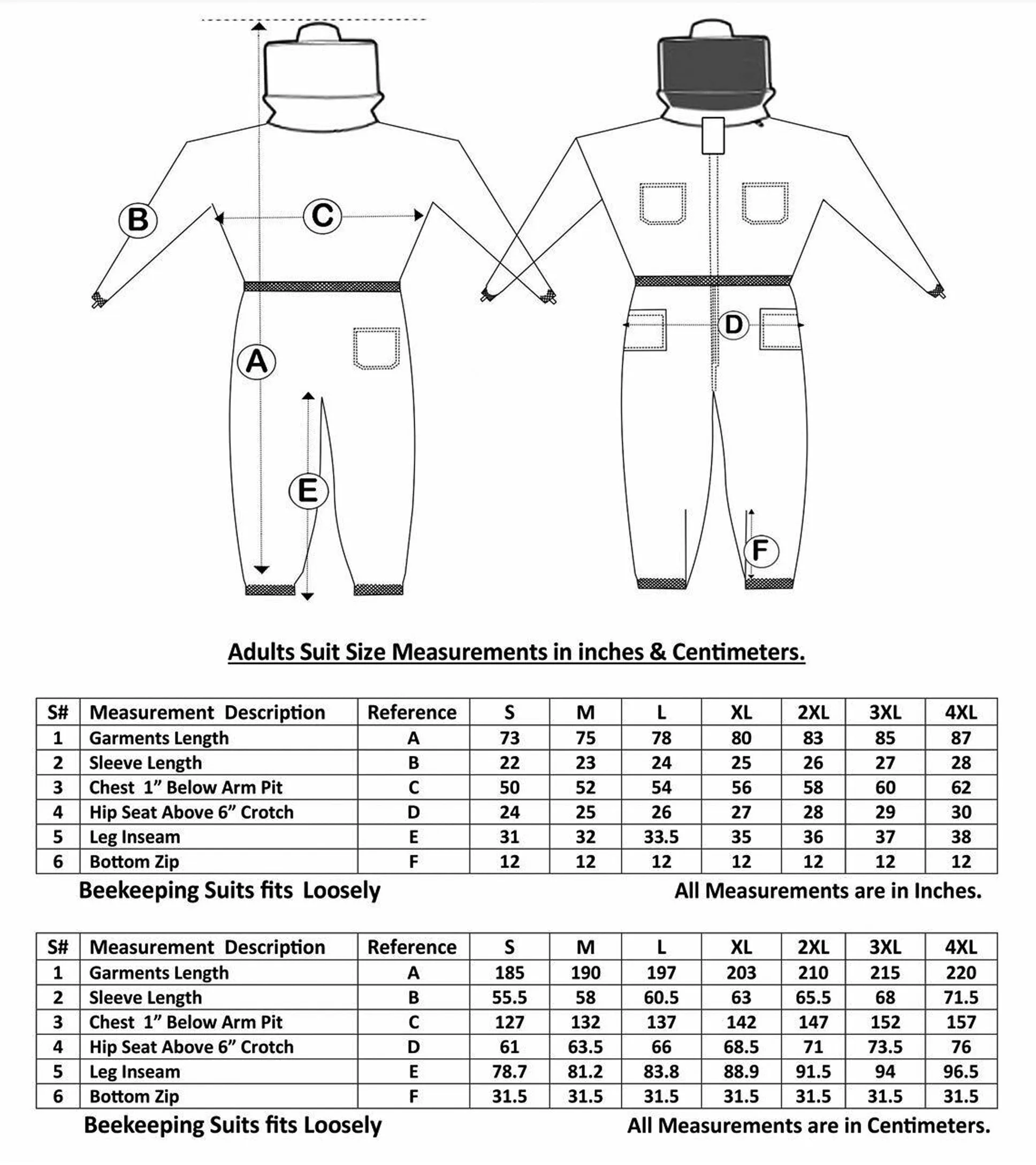 Bee Suit Ventilated for Hive Hoppers in [All Sizes]