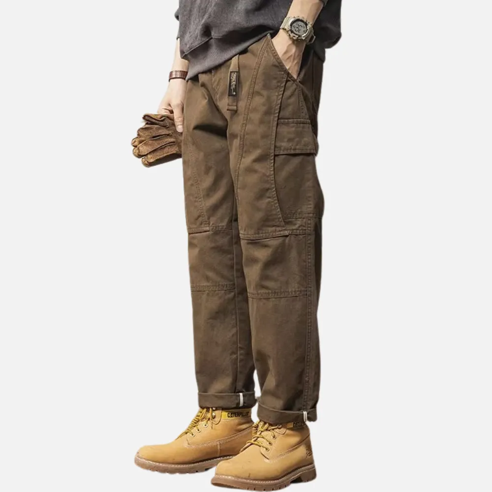 Belted Straight-Leg Cargo Pants