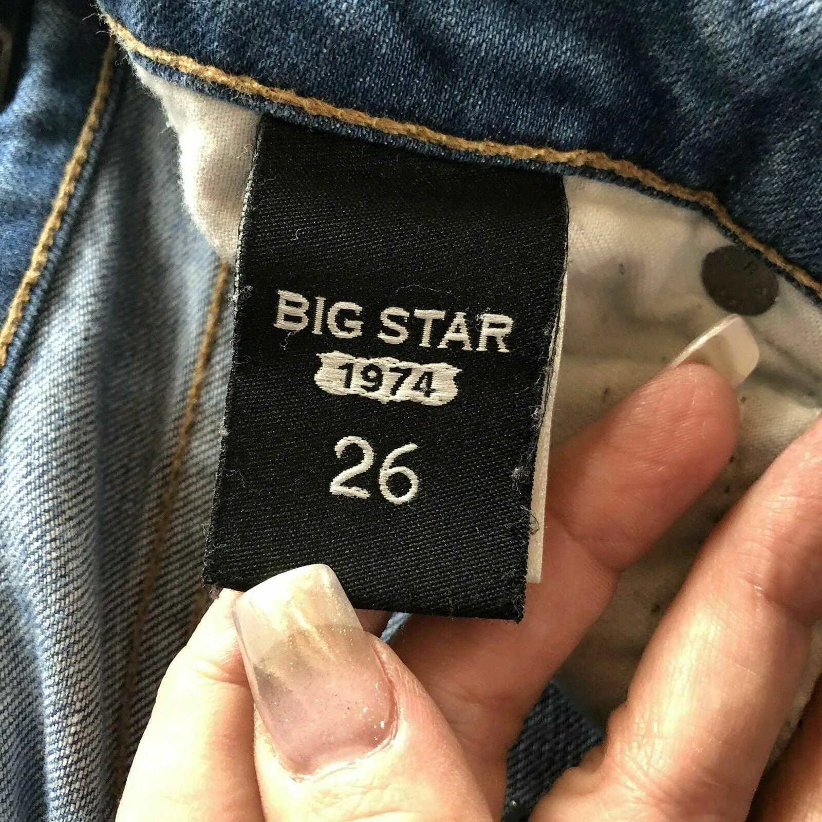 Big Star 1974 Womens Size 26 Alex Mid Rise Skinny Blue Denim Jeans