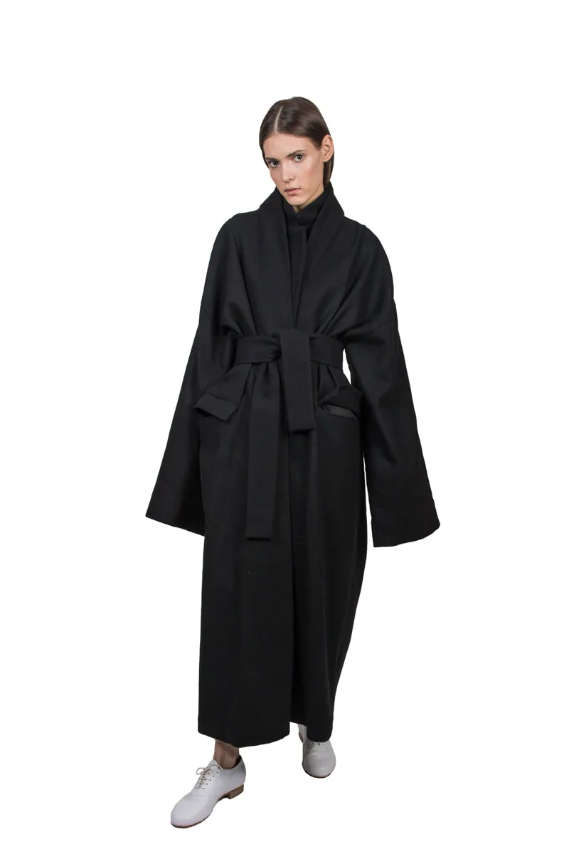 Black Wool Overcoat