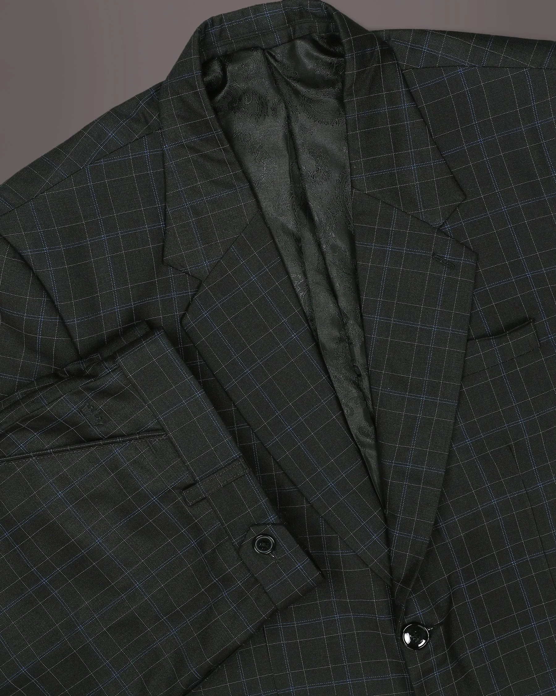 Blackcurrant Windowpane Wool Rich Suit