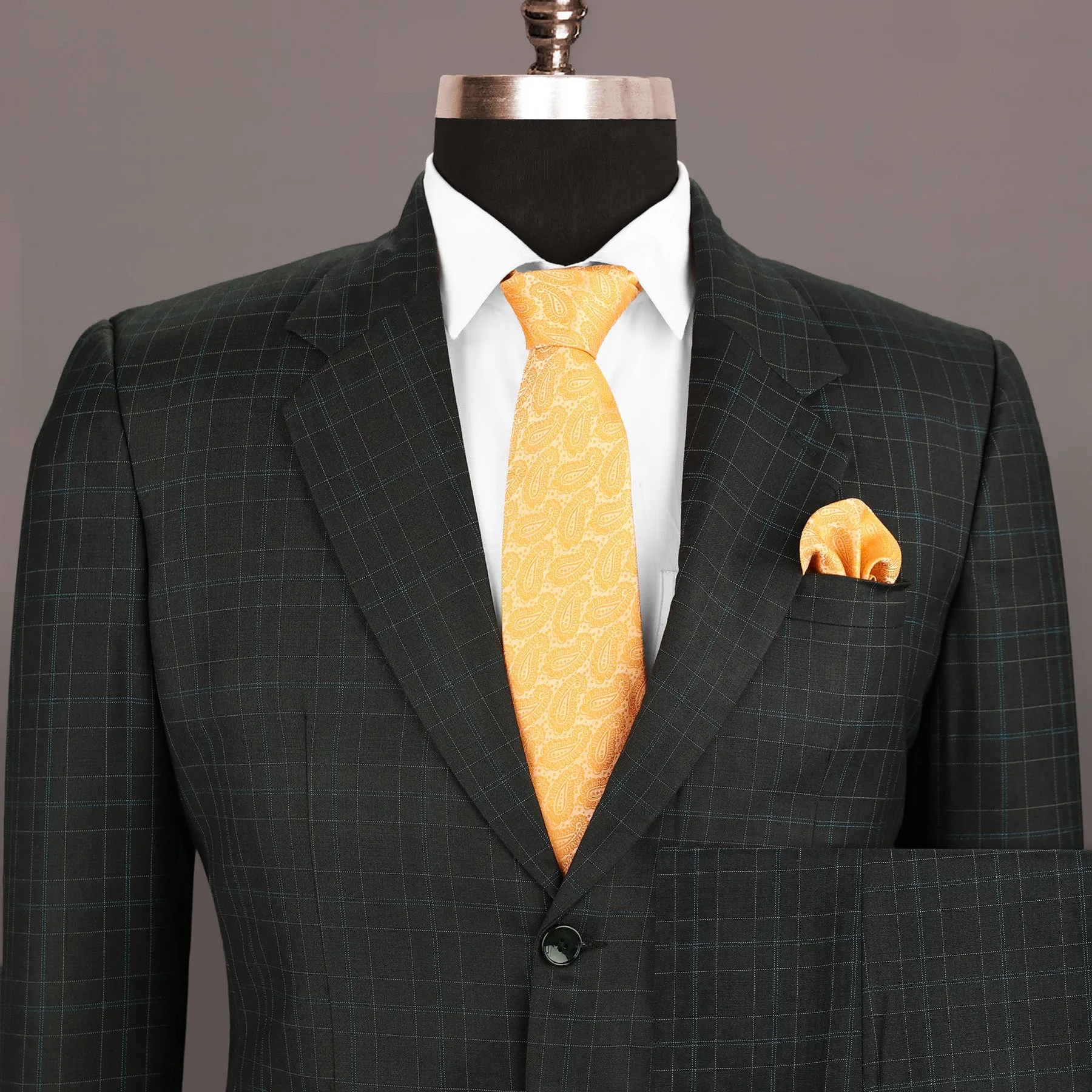 Blackcurrant Windowpane Wool Rich Suit