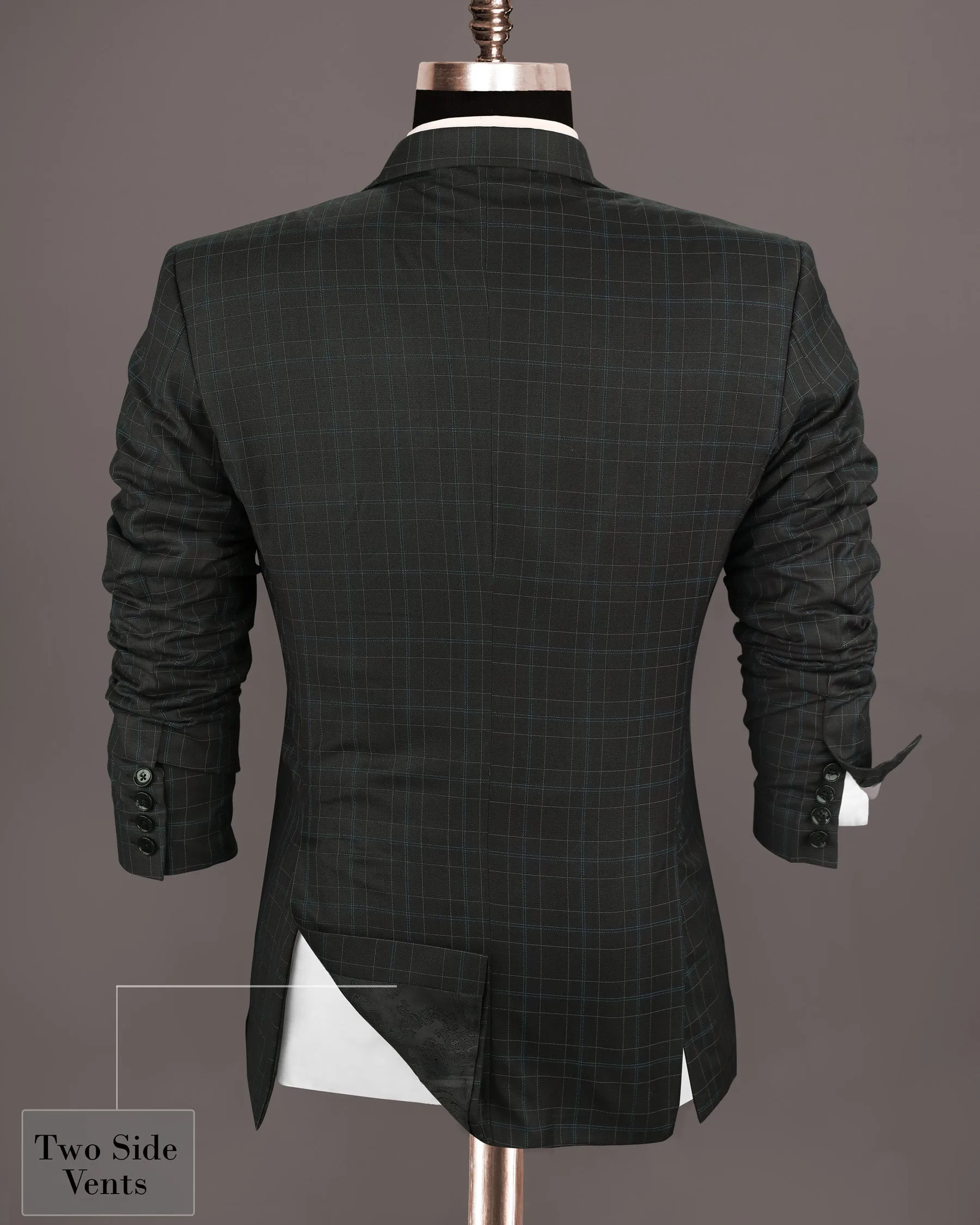 Blackcurrant Windowpane Wool Rich Suit