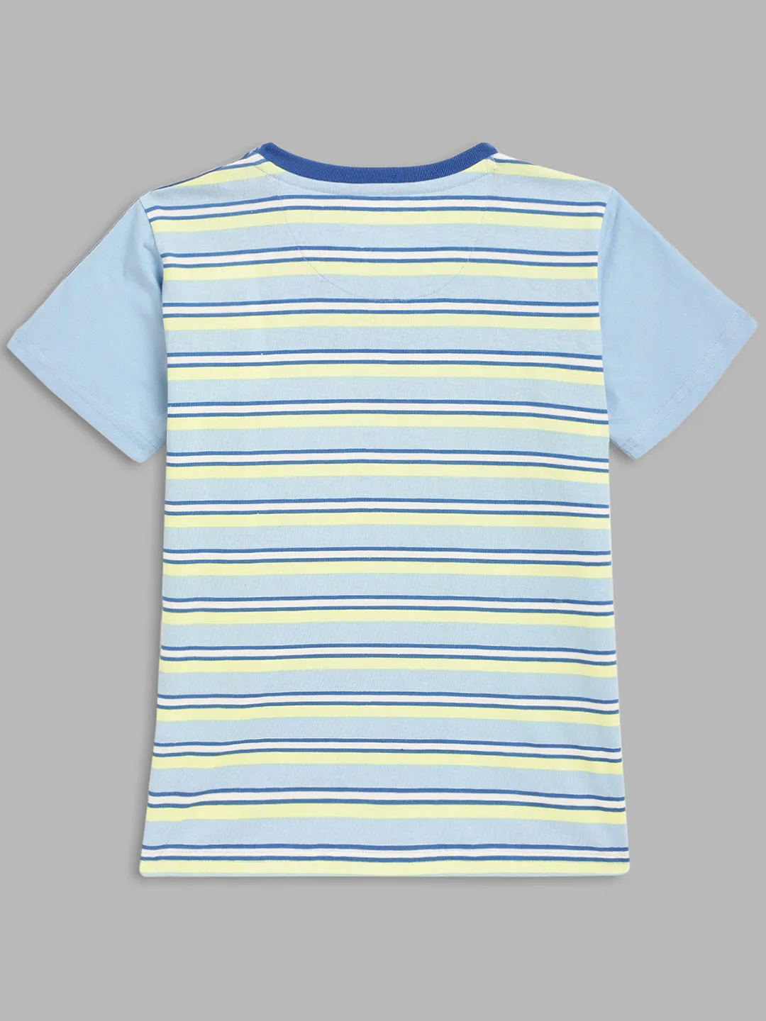 Blue Giraffe Boys Multi Striped Round Neck TShirt