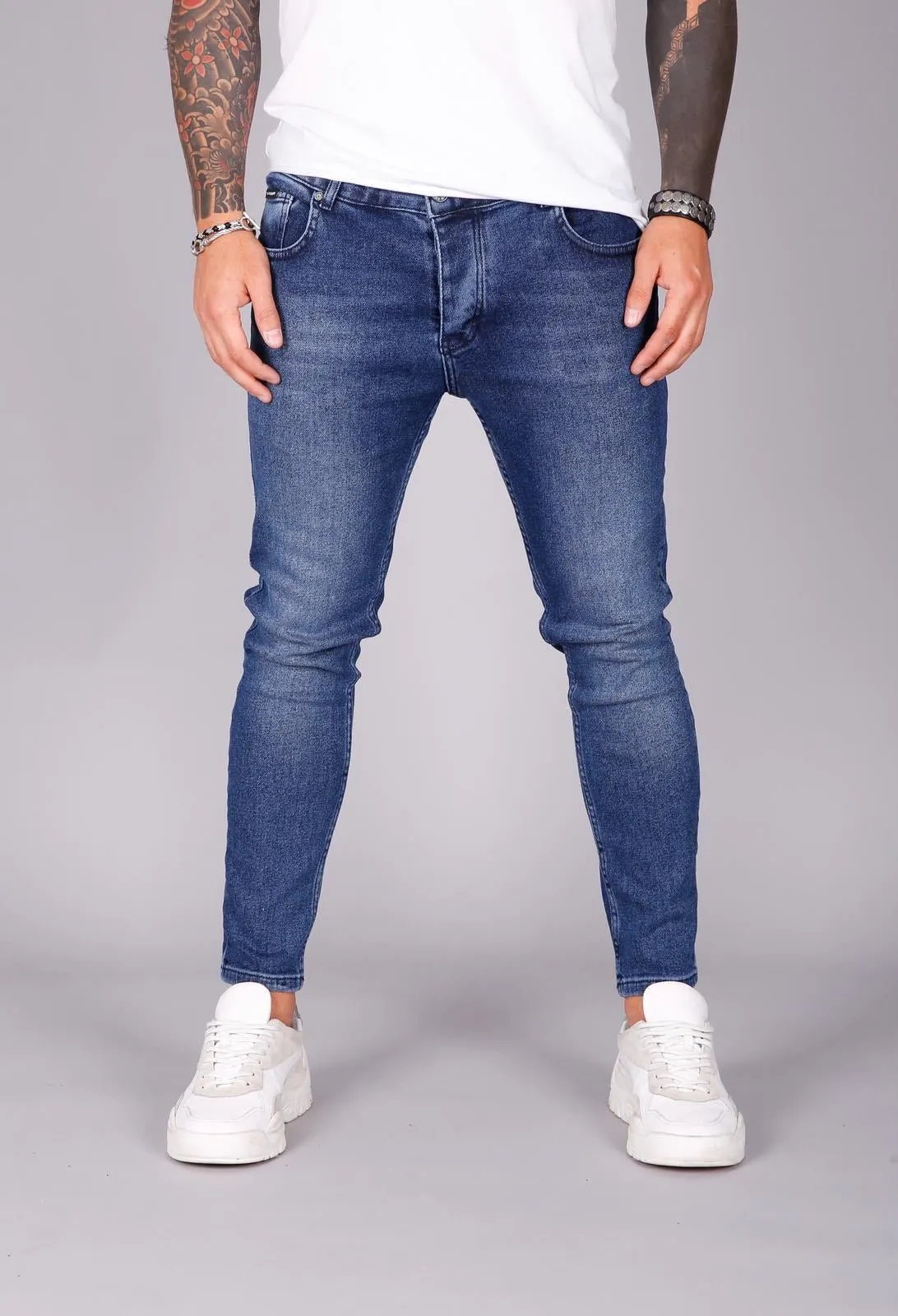 Blue Skinny Fit Jeans  BI-033 Streetwear Jeans