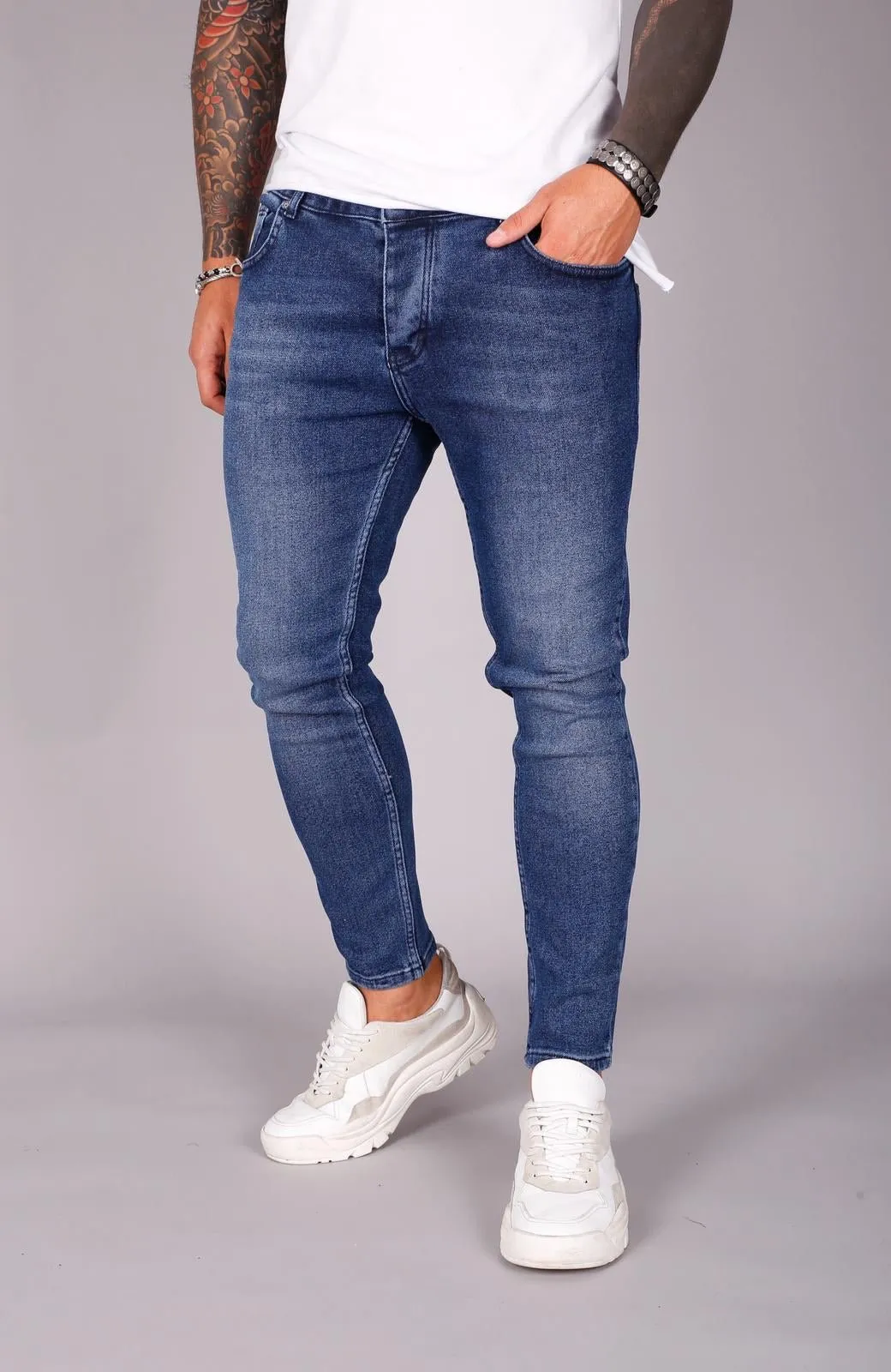 Blue Skinny Fit Jeans  BI-033 Streetwear Jeans