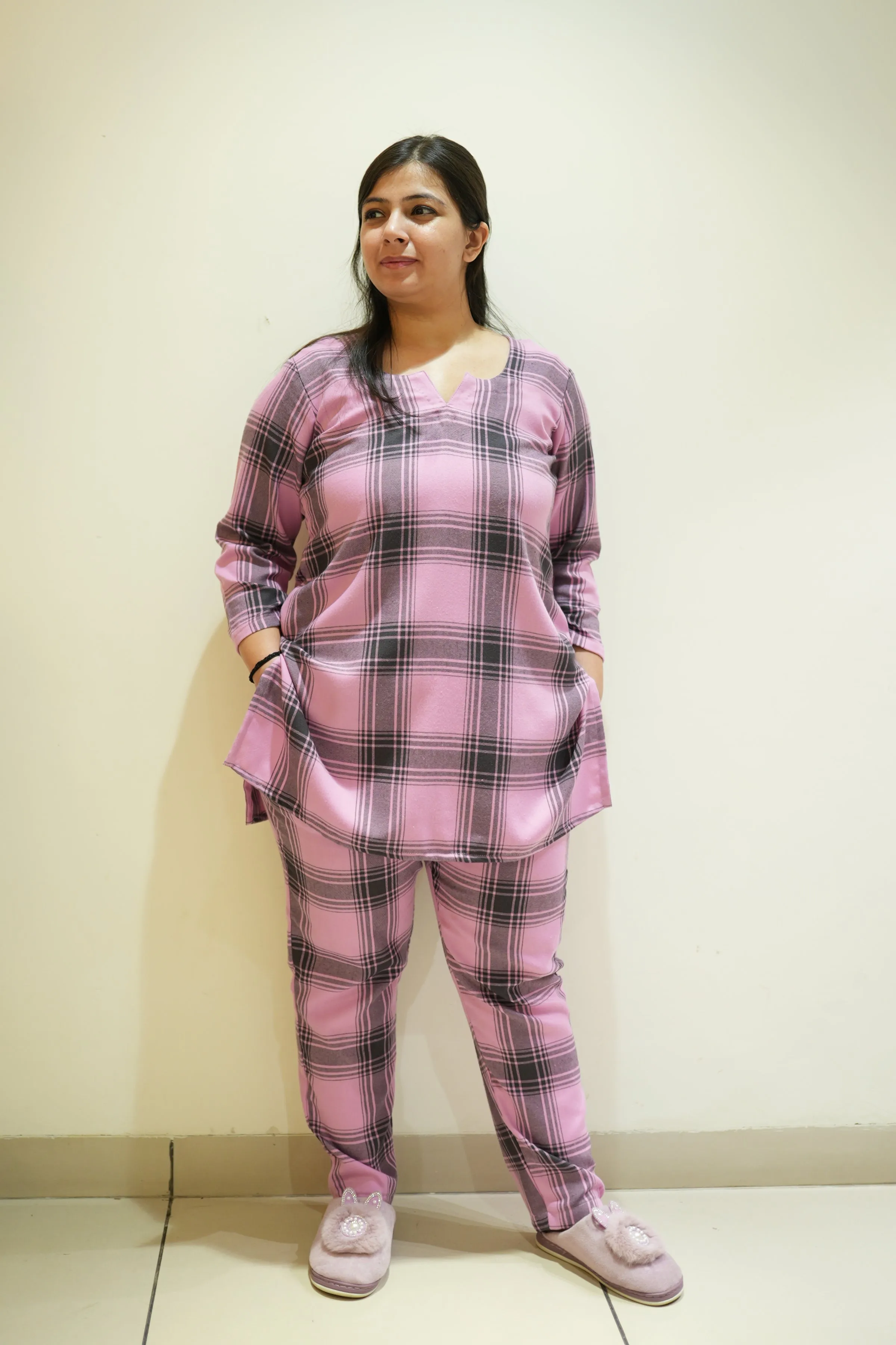 Blush Breeze Woollen Night Suit