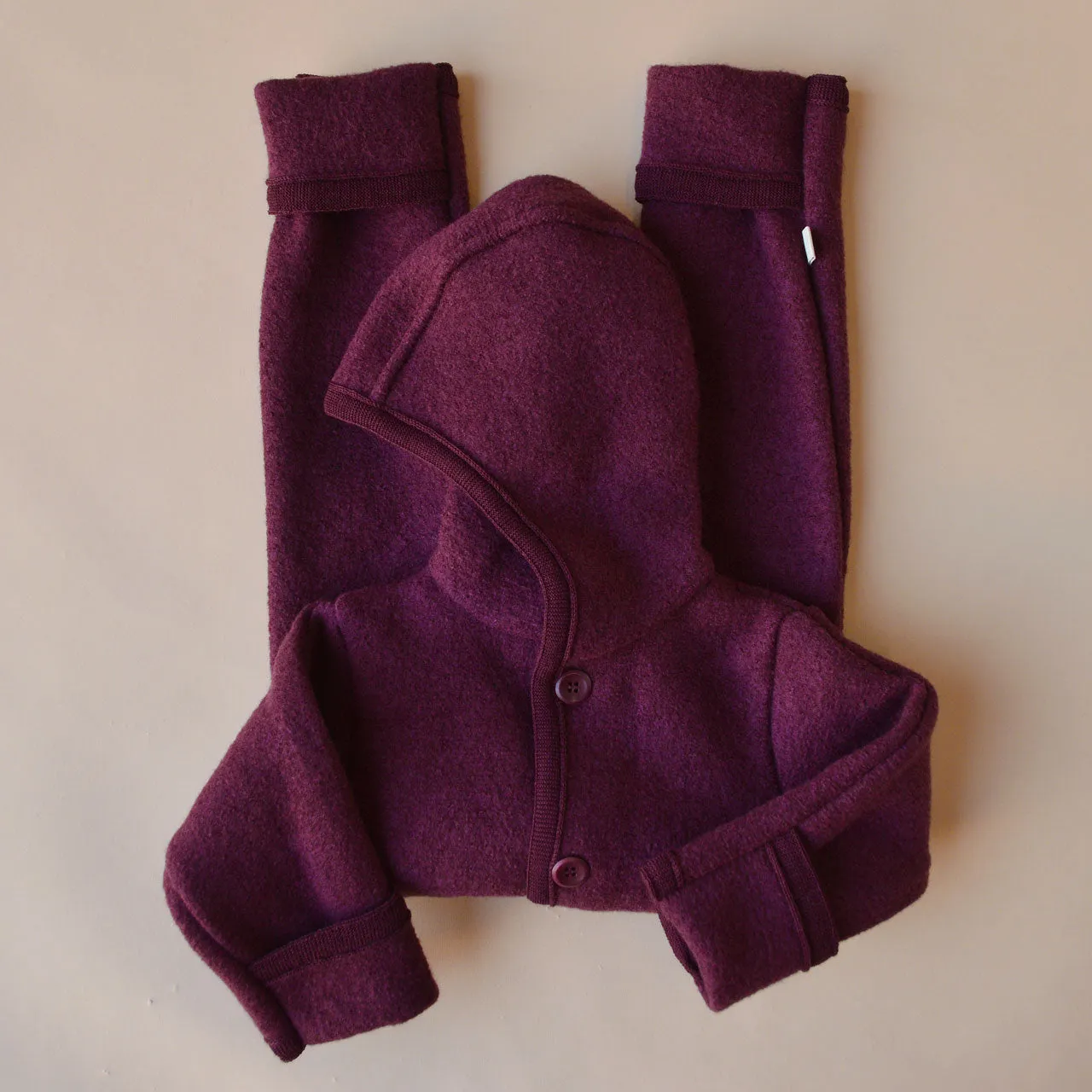 Boiled Wool Overalls with Hood (0-4y)