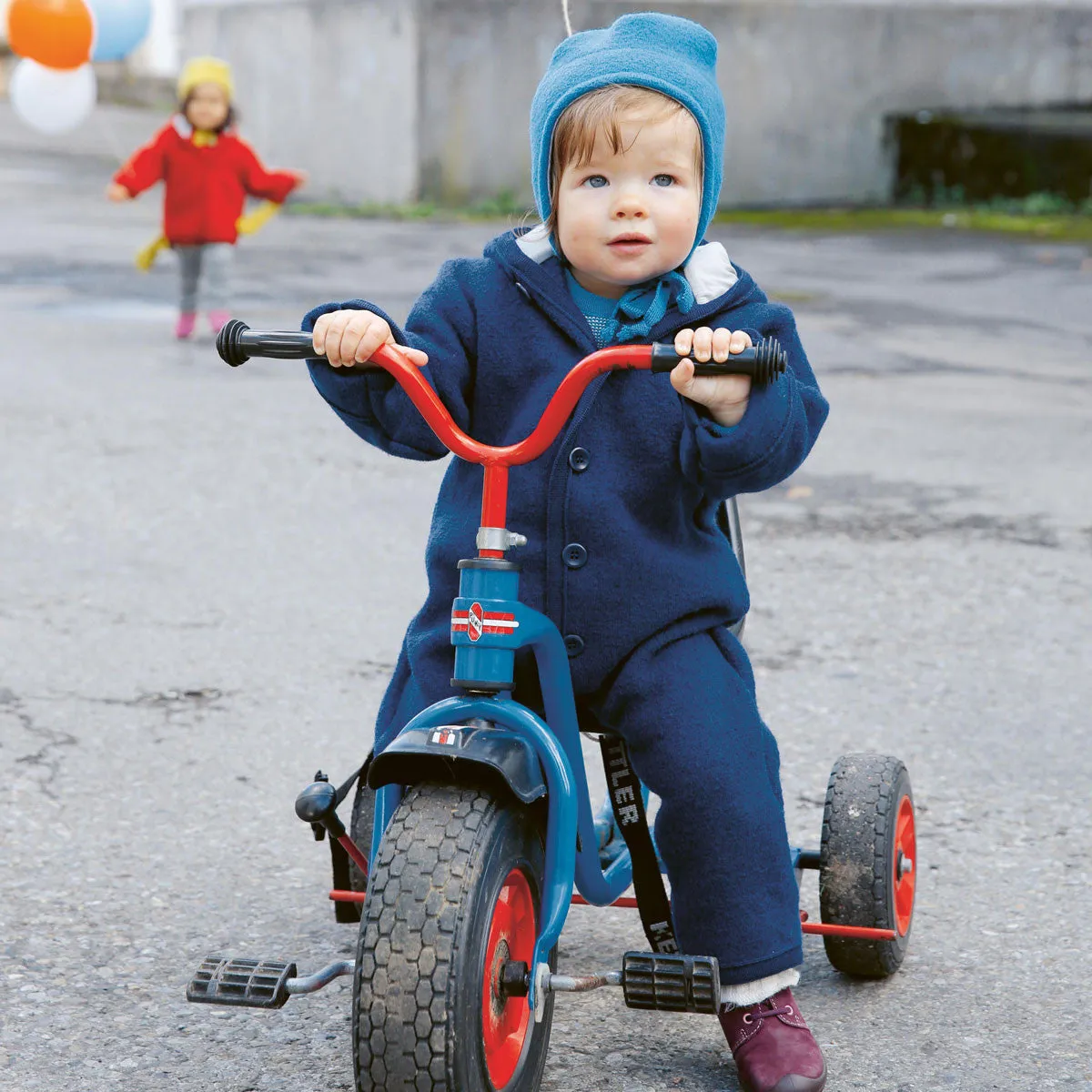 Boiled Wool Overalls with Hood (0-4y)