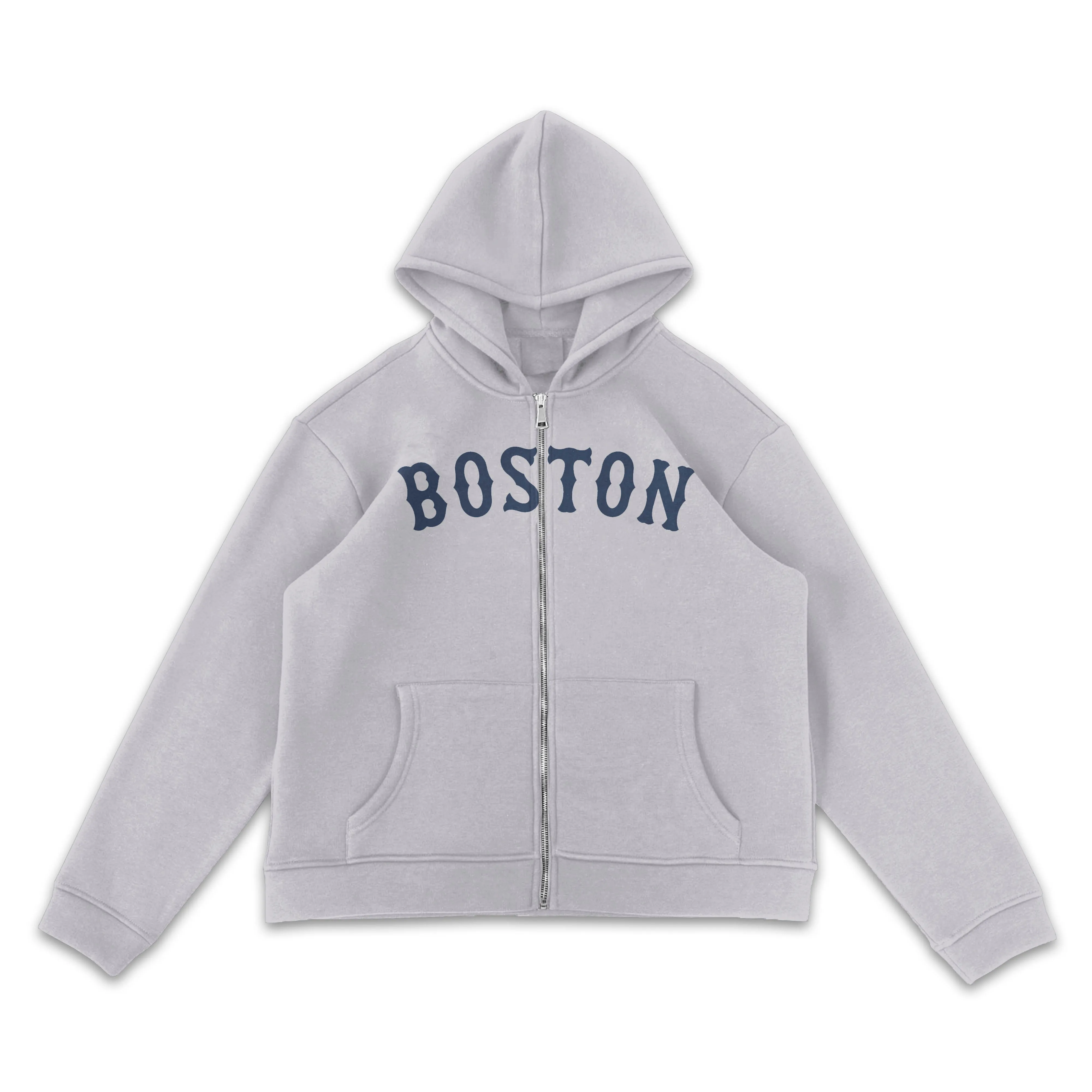 Boston Red Sox Heather Gray Full-Zip Hoodie