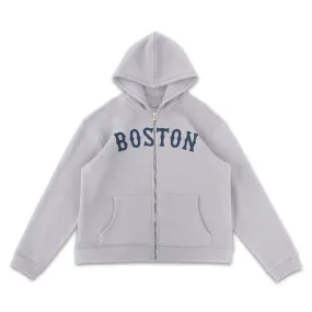 Boston Red Sox Heather Gray Full-Zip Hoodie