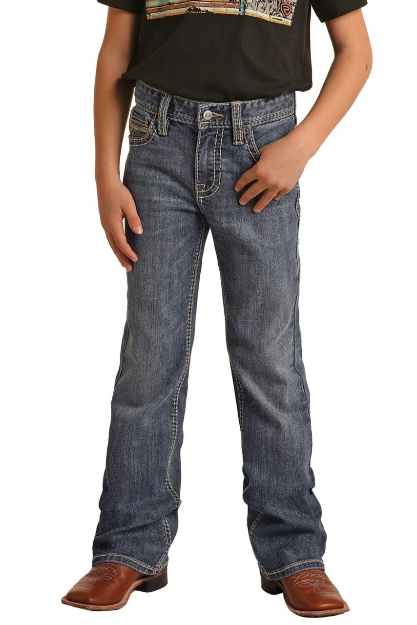 Boy's BB Gun Regular Jeans ~ Two Tone Stitch Pocket by Rock & Roll